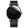 Men's Business Style Round Dial Alloy And Stainless Steel Quartz Watch With Printed Logo