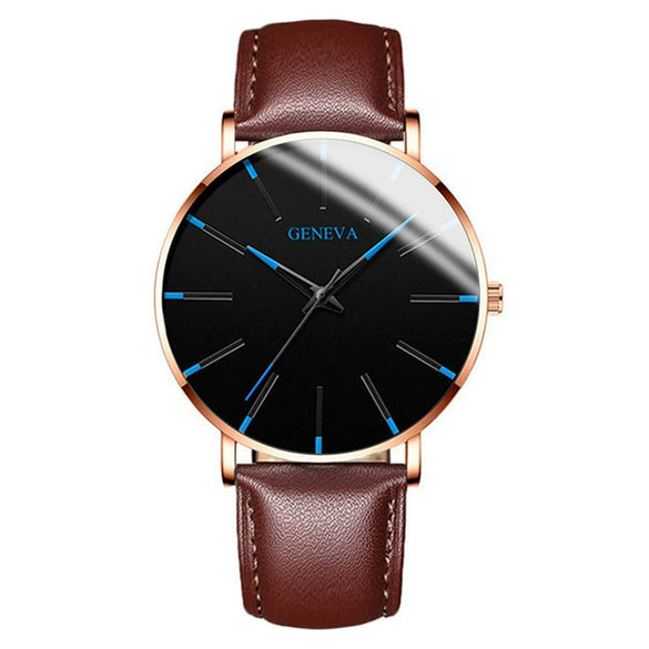 Men's Business Style Round Dial Alloy And Stainless Steel Quartz Watch With Printed Logo
