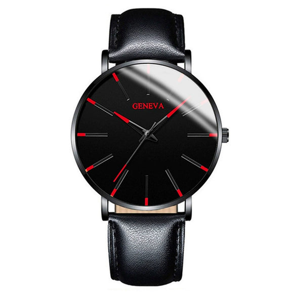 Men's Business Style Round Dial Alloy And Stainless Steel Quartz Watch With Printed Logo