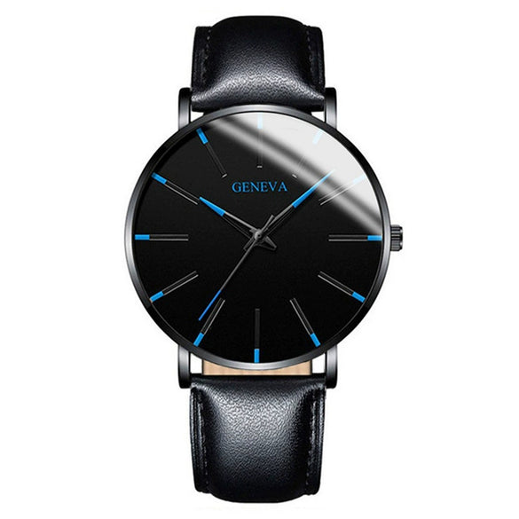 Men's Business Style Round Dial Alloy And Stainless Steel Quartz Watch With Printed Logo