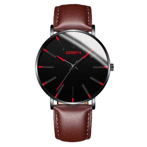 Men's Business Style Round Dial Alloy And Stainless Steel Quartz Watch With Printed Logo