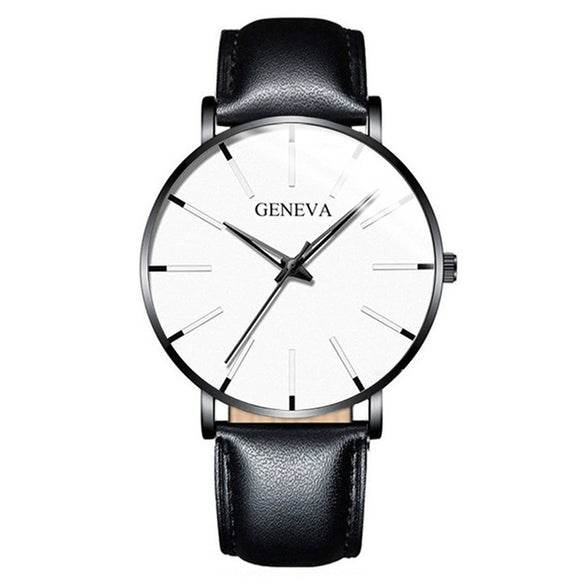 Men's Business Style Round Dial Alloy And Stainless Steel Quartz Watch With Printed Logo