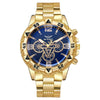 Men's Business Style Round Dial Alloy Case Stainless Steel Band Quartz Watch