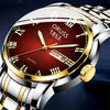 Men's Business Style Stainless Steel Automatic Movement Round Dial Waterproof Watch