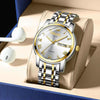 Men's Business Style Stainless Steel Automatic Movement Round Dial Waterproof Watch