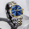 Men's Business Style Stainless Steel Automatic Movement Round Dial Waterproof Watch