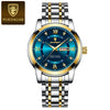 Men's Business Style Waterproof Alloy Case Stainless Steel Band Round Dial Sapphire Glass Mirror Quartz Watch