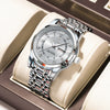 Men's Business Style Waterproof Alloy Case Stainless Steel Band Round Dial Sapphire Glass Mirror Quartz Watch