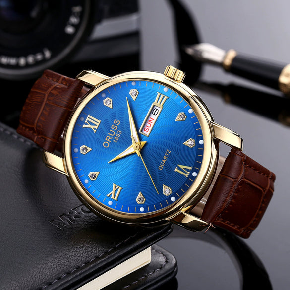 Men's Business Style Waterproof Quartz Watch With Alloy Case Strap Buckle And Mineral Reinforced Glass Mirror Round Dial