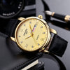 Men's Business Style Waterproof Quartz Watch With Alloy Case Strap Buckle And Mineral Reinforced Glass Mirror Round Dial