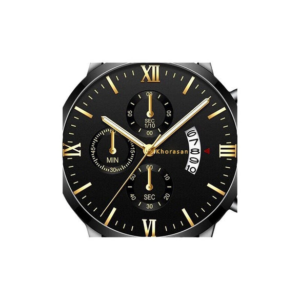 Men's Business Watch Alloy Case Imitation Leather Strap Round Dial