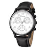 Men's Business Watch Alloy Case Imitation Leather Strap Stainless Steel Buckle Round Dial