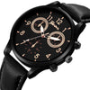 Men's Business Watch Alloy Case Imitation Leather Strap Stainless Steel Buckle Round Dial