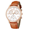 Men's Business Watch Alloy Case Imitation Leather Strap Stainless Steel Buckle Round Dial