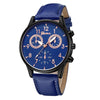 Men's Business Watch Alloy Case Imitation Leather Strap Stainless Steel Buckle Round Dial