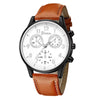 Men's Business Watch Alloy Case Imitation Leather Strap Stainless Steel Buckle Round Dial