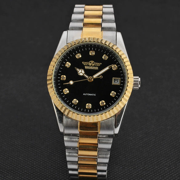 Men's Business Watch Alloy Case Stainless Steel Band Round Dial