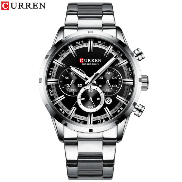 Men's Business Watch Alloy Case Stainless Steel Band Round Dial