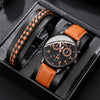 Men's Casual Allmatch Alloy Case Imitation Leather Strap Quartz Watch With Round Dial And Stainless Steel Pin Buckle Sport Style