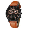 Men's Casual Allmatch Alloy Case Imitation Leather Strap Quartz Watch With Round Dial And Stainless Steel Pin Buckle Sport Style