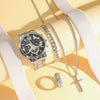 Men's Casual Alloy And Stainless Steel Wrist Watch With Round Dial