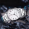 Men's Casual Alloy Band Titanium Alloy Case Round Dial Quartz Watch