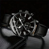 Men's Casual Alloy Case Imitation Leather Strap Stainless Steel Buckle Round Dial Watch