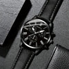 Men's Casual Alloy Case Imitation Leather Strap Stainless Steel Buckle Round Dial Watch