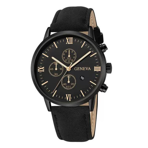 Men's Casual Alloy Case Quartz Belt Watches With Round Dial