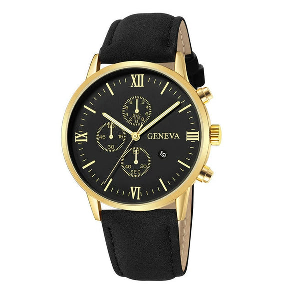 Men's Casual Alloy Case Quartz Belt Watches With Round Dial