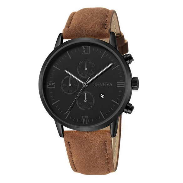 Men's Casual Alloy Case Quartz Belt Watches With Round Dial