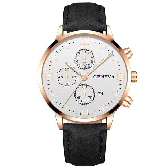 Men's Casual Alloy Case Quartz Belt Watches With Round Dial