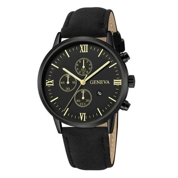Men's Casual Alloy Case Quartz Belt Watches With Round Dial