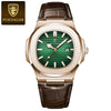 Men's Casual Alloy Leather Belt Square Dial Waterproof Luminous Quartz Watch