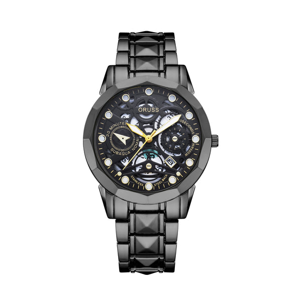 Men's Casual Alloy Stainless Steel Round Waterproof Quartz Watch
