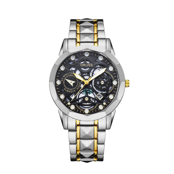 Men's Casual Alloy Stainless Steel Round Waterproof Quartz Watch