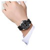 Men's Casual Automatic Mechanical Alloy Case Imitation Leather Strap Round Dial Watch