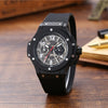 Men's Casual Fashion Quartz Watch Alloy Case Silicone Strap Round Dial Stainless Steel Clasp