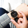 Men's Casual Fashion Quartz Watch And Belt Set With Alloy Case Imitation Leather Strap And Stainless Steel Clasp Round Dial