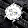 Men's Casual Fashion Quartz Watch And Belt Set With Alloy Case Imitation Leather Strap And Stainless Steel Clasp Round Dial