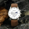 Men's Casual Fashion Quartz Watch And Belt Set With Alloy Case Imitation Leather Strap And Stainless Steel Clasp Round Dial