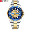 Men's Casual Hollow Creative Quartz Wrist Watch Metal Case Stainless Steel Band Round Dial