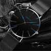 Men's Casual Mesh Quartz Watch Alloy Case Imitation Leather Strap Stainless Steel Buckle Round Dial Leisure Style