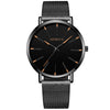 Men's Casual Mesh Quartz Watch Alloy Case Imitation Leather Strap Stainless Steel Buckle Round Dial Leisure Style