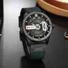 Men's Casual Metal Leather Quartz Watch With Round Dial