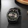 Men's Casual Metal Leather Quartz Watch With Round Dial