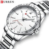 Men's Casual Quartz Watch Alloy Case Stainless Steel Band Round Dial