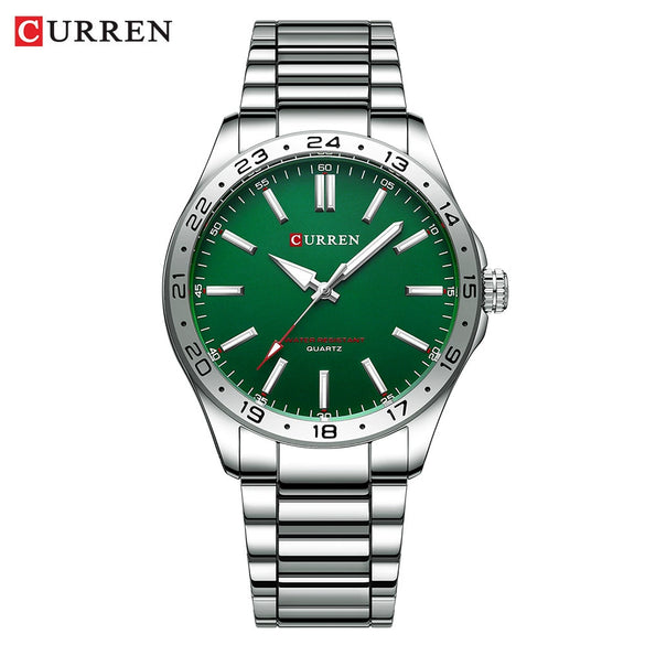 Men's Casual Quartz Watch Alloy Case Stainless Steel Band Round Dial