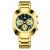 Men's Casual Quartz Watch Alloy Case Stainless Steel Strap Round Dial Waterproof Luminous