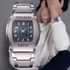 Men's Casual Quartz Watch Wine Barrel Shape Steel Band Alloy Case Stainless Steel Strap